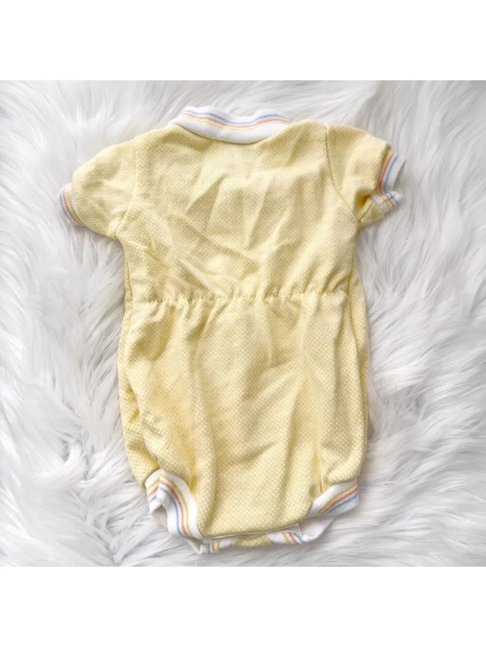 Vintage Healthtex Baby Romper 3 Months Yellow Teddy Bear USA 70s 80s One Piece